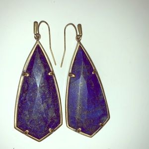 Kendra Scott blue stone drop statement earrings